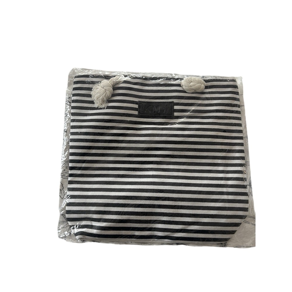 KMY Blue And White Striped Nautical Themed Tote NIB